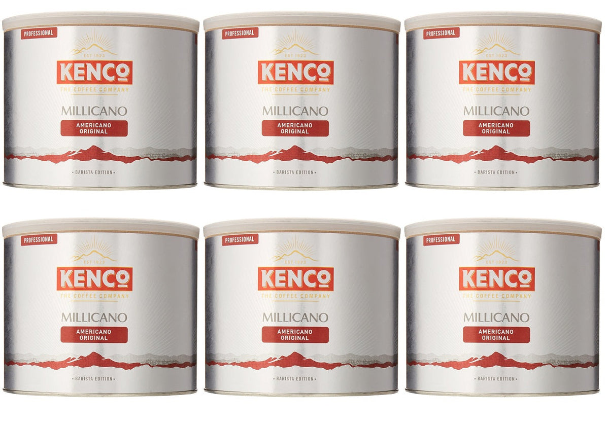 6 x Kenco Millicano Americano Original Instant Coffee Tin 500G