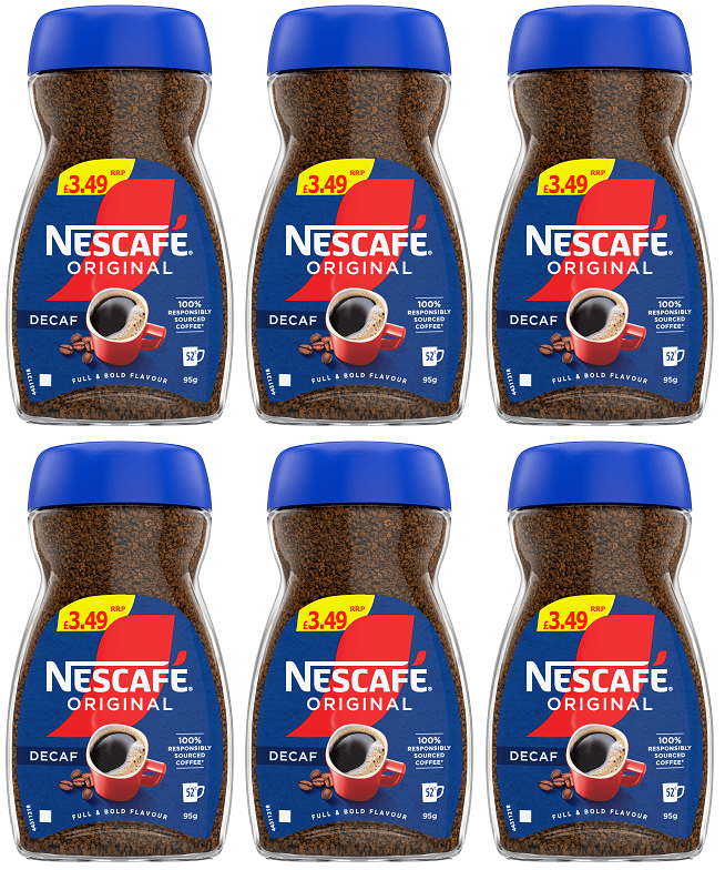 Nescafé Original Decaff Instant Coffee 95g 6 Pack